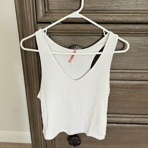 Fitted white racerback tank